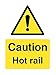 Caledonia Signs 24286A znak ostrzegawczy na gorącej szynie, samoprzylepny winyl, 100 mm x 75 mm