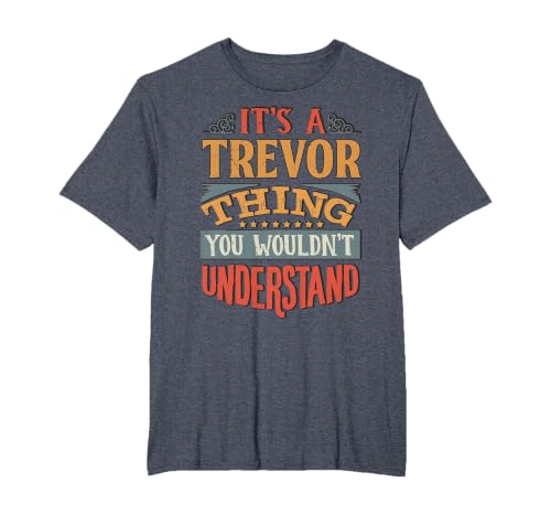Trevor Name T-Shirt, Men's Big and Tall, Heather Blue, 6X Tall