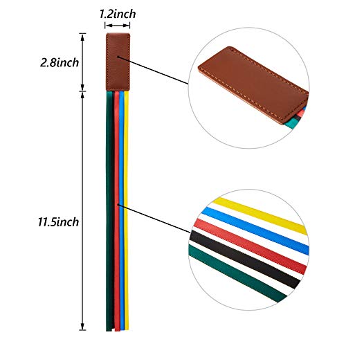 Ribbon Bookmark Ribbon Markers Artificial Leather Bookmark With Colorful Ribbons For Books (9 Pieces) #TOP1