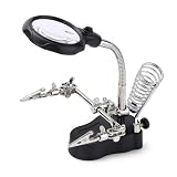 KATSU Lente d'Ingrandimento per Saldatura con Lampada a LED Terza Mano con Lente d'Ingrandimento, Che Aiuta Le Mani con Clip Lente d'Ingrandimento 3.5X 12X Dispositivi di Tenuta per Saldatura con Clip a Coccodrillo per Lavori di Riparazione di Assemblaggio 990747