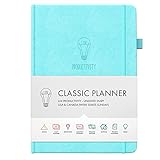 Daily Planner & hourly day schedule - to do list - Undated weekly planner, habit tracker & organizer - LUX Productivity Classic Undated Planner (Sky Blue)