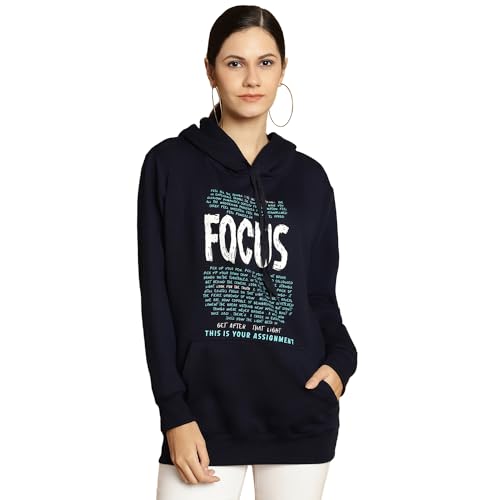 Image of Mack Jonney Printed Hooded Cotton Fleece Sweatshirt for Women-MACK32482