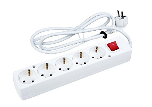 Verlängerungskabel 5-fach mit Schalter 10m kabel, Steckdosenleiste, Schukosteckdose (10.0 Meter) Cover