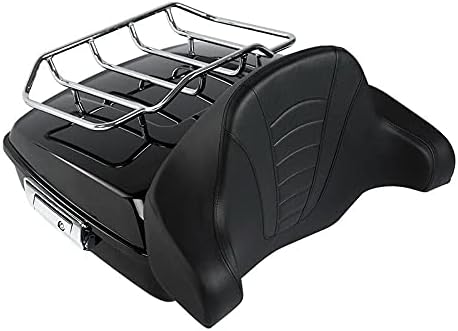 Miniatura 2 de TCMT 10.7 pulgadas Chopped Tour Pack Baúl Wrap-Around Backrest Portaequipajes Placa base Solo Rack Ajuste Para Harley Tour Pak Touring CVO Road King