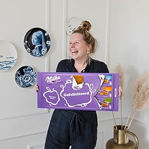 Mega Milka Chocoladereep Cadeau – Boodschap “Gefeliciteerd” – voor verjaardag of speciale gelegenheid