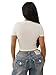 True Religion Women's Crystal Leopard Baby Tee – Fitted Short Sleeve Graphic T-Shirt- Winter White, M