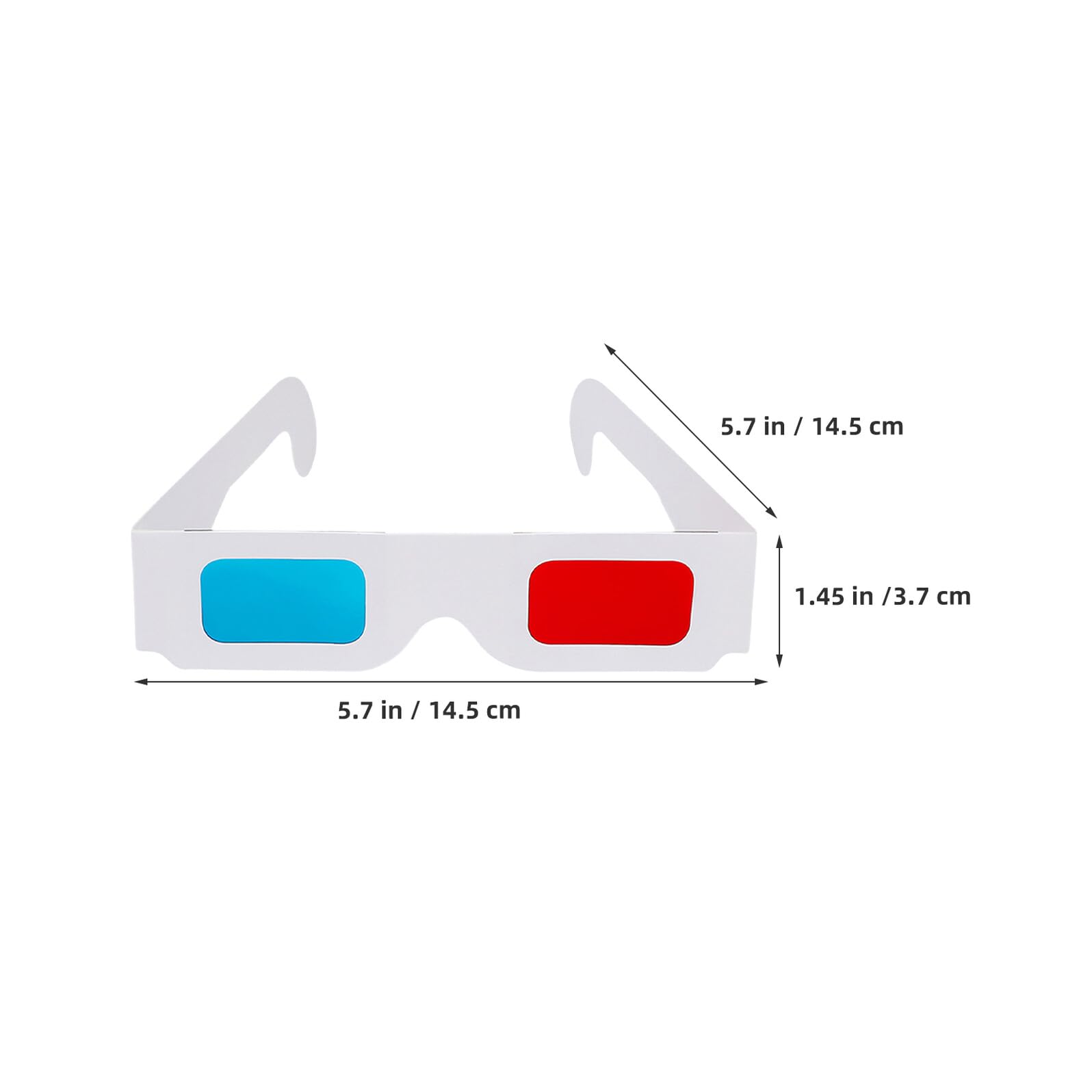 NUOBESTY 200 Pezzi Occhiali Anaglifici in Cartone Rosso e Blu Pieghevoli in Custodia Protettiva per Cinema Home Cinema e Eventi