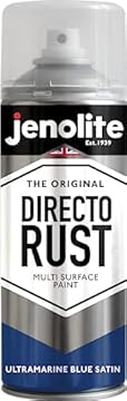 JENOLITE Directorust Spray Paint Satin Finish | ULTRAMARINE BLUE | 400ml | Direct To Rust Spray Paint For Metal | All-In-One Multi Surface Paint for Metal, Wood, Plastic, Ceramic | RAL 5002