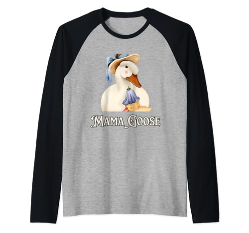 Mamá Ganso Día de la Madre para Mamá Mamá Gansos Tontos Camiseta Manga Raglan