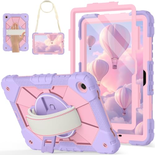 Image of Nitupai Case for Galaxy Tab A11+ Plus 2025 / A9+ 2023 11 Inch, Purple Rose | Rugged Samsung Tab A11 Plus Case Galaxy A9+ Tablet Cover with 360 Rotating Hand Strap Stand Shoulder Strap Screen Protector