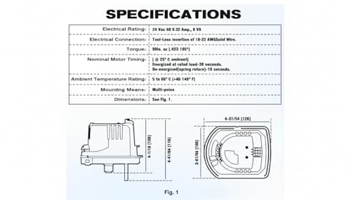 Honeywell M847D-ZONE/U Replacement Motor for Ard and Zd Zone Dampers, Compatible with Honeywell M847D1004 M847D Zone Valve Actuator Damper Operator 24V - image 4