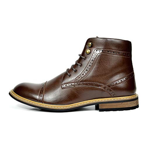 Bruno MARC BERGEN03 Men's Formal Classic Notched Lace Up Perforated