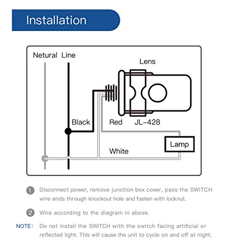 Chiswear Outdoor Photoelectric Switch Wire-In Photocell Stem-Mount Light Control With Photocell Light Sensor #TOP6