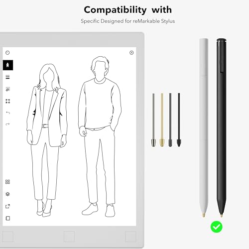 Image of Marker Stylus Tips for Remarkable 2 Pen Tips with Nibs Removal Tool,Metal Replacement Nibs for Remarkable 1 /2 Stylus /Marker Plus Pen (4+10+10 PCS-Gold /Sirvel /Black)