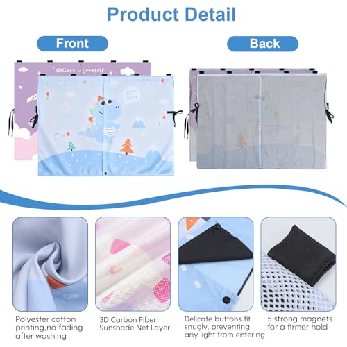 2 Pack Magnetic Car Window Shade for Baby, Back Seat, Easy Installation by Zebrabox - Used condition - Image 2