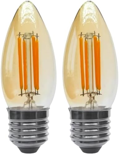 Kit 2 Lâmpadas Vela LED C35 4W E27 Branco Quente Bivolt