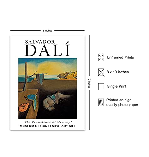 Salvador Dali Clock Wall Art & Decor - Gallery Wall Art - Salvador Dali Prints - Surrealism Wall Art - Museum Poster - The Persistence Of Memory - Aesthetic Room Decor #TOP1