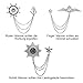 Huture 3packs Élégant Aile Tassel Chaîne Broche Gouvernail Bouclier Épinglette Badge Broche Badge De Strass Vintage Corsage pour Hommes Cravate Chapeau Écharpe Costume De Smoking en Argent