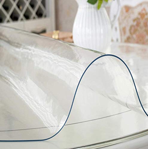 Mantel redondo transparente, PVC Plástico blando, impermeable, resistente a las manchas, protector,...