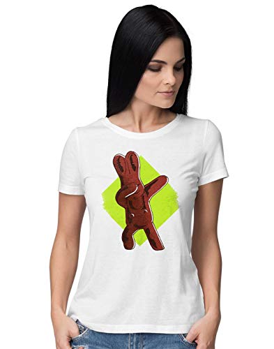 BLAK TEE Damen Chocolate Easter Bunny Dabbing T-Shirt S