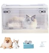 kilogorge ペット酸素室 88Ｌ 折りたたみ式 酸素室用ケージ ペット酸素ハウス 犬/猫/小動物に適用 ネブライザーボックス 霧化ボックス 酸素バルブ/キャスター付き 組立簡単 ポータブ...