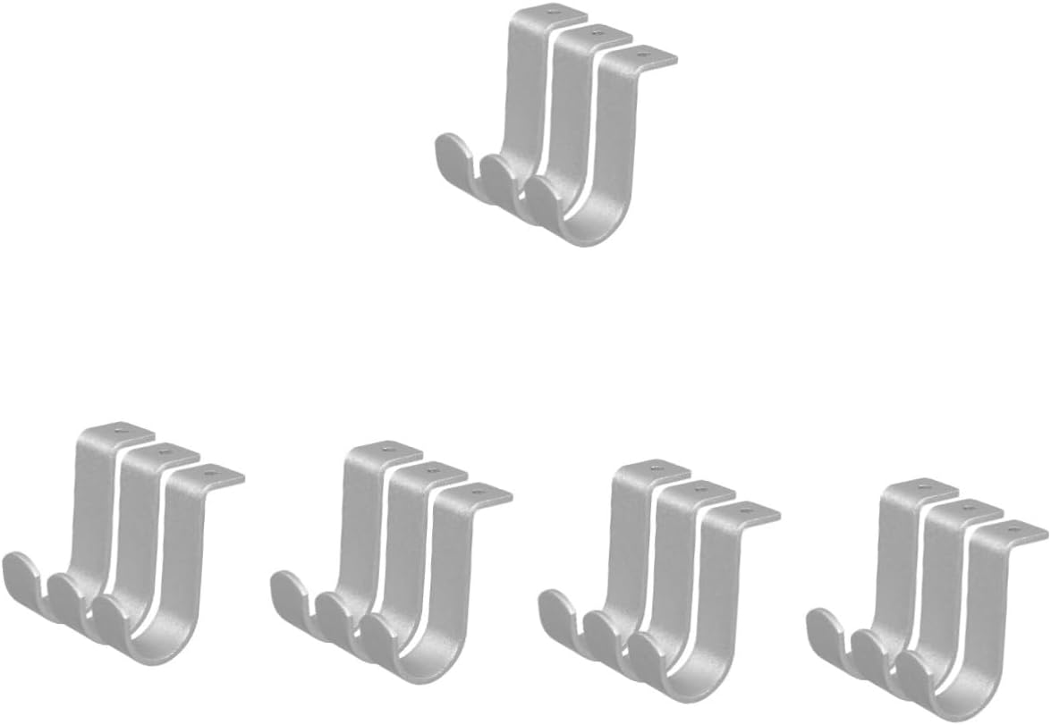 jojofuny 5sets Heavy Duty Extendable Metal Curtain Rod Bracket Wall Mounting for Drapes Stable Easy Install Home Decor Accessory 3pcs*5