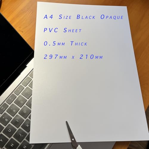 Image of 10 Pack A4 Size White Opaque Rigid PVC Sheets, 0.5mm Thick, 297mm x 210mm Plastic Sheet for DIY Office Cutting, Signs, Display Projects