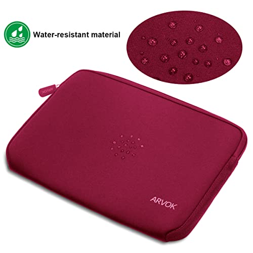 Image of Arvok 13 13.3 14 Inch Laptop Sleeve Case for MacBook Pro /MacBook Air 13-14 inch, Water-Resistant Notebook Chromebook Computer Pouch, Carrying Bag Cover for HP /Dell /Lenovo /Asus /Acer, Wine Red