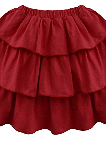 Image of A.T.U.N. (ALL THINGS UBER NICE) Girls Cotton Elasticated Stylish Tiered Skirt | Mini Skirt for Girls