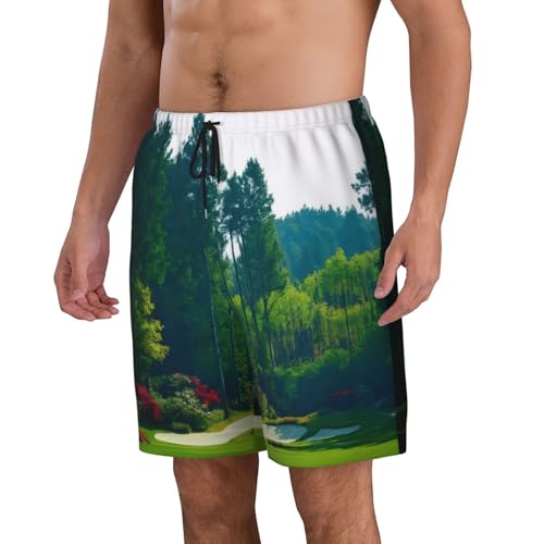 Golf Court Beach Short for Men Polyester Peach Skin Quick-Drying Trunks Pool Swimwear S-3xl2
