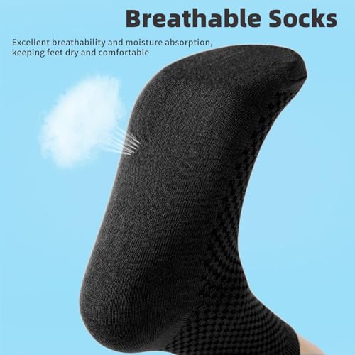Lullaxx 5 Pairs Bamboo Socks,Black Socks For Men,Moisture Wicking, Breathable,Odour Free,Suitable For All Seasons,Business Casual Wear,38-44