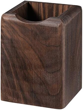Toyvian Wooden Pen Box Multiple-Use Desk Organizer Eco Natural Wood Storage Box (Black Walnut)