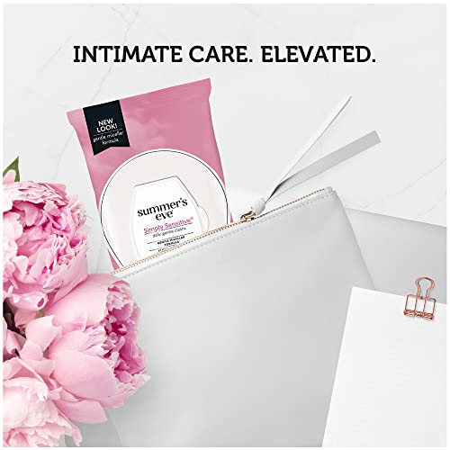 Summer’s Eve Simply Sensitive Daily Gentle Feminine Wipes, Ph Balanced, 32 Count, 4 Pack #TOP5