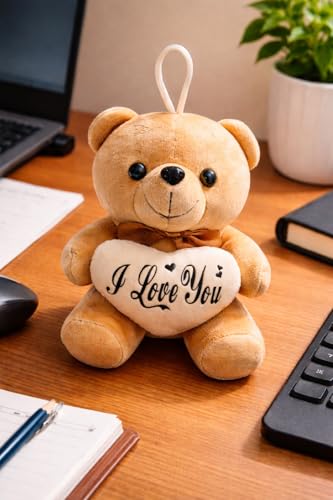 Image of EITHEO Valentine's Day Special Teddy Bear Soft Toy (15 cm) | Cute Stuffed Teddy for ValentineTeddy Bear Day Gift for Girls & Girlfriend | Soft Plush Romantic Gift (Brown)