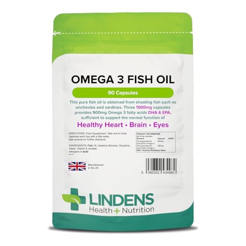 Lindens Omega 3 Fish Oil Capsules 90 Pack