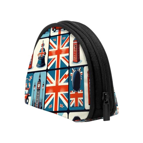 Portable Coin Purse London-British-Pattern Mini Zippered Money Pouch Card Holder4