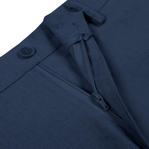 Image of Boys' Linen Pants Lightweight Flat Front Dress Pants Kids School Uniform