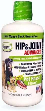 Liquid-Vet by COOL PET Holistics Dog Hip & Joint Advanced Supplement (Pot Roast, 32 oz)