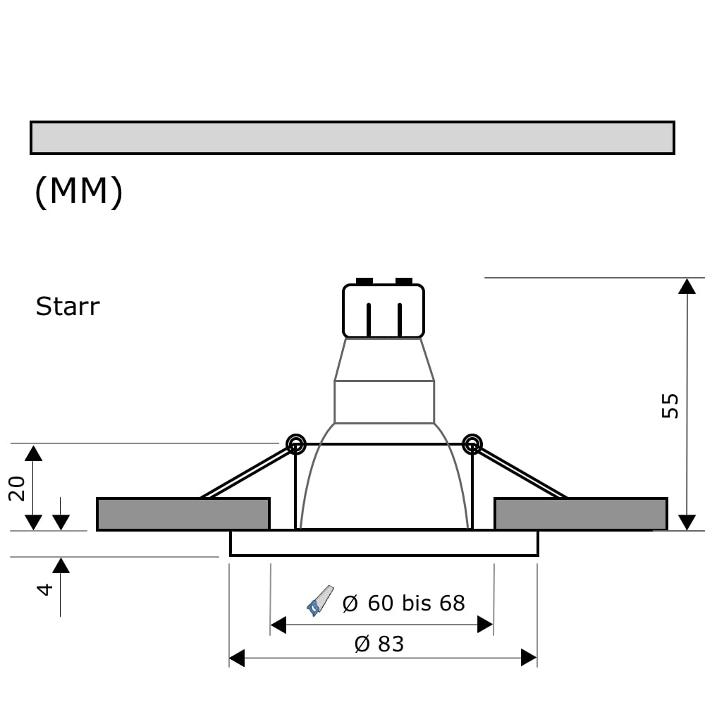 LED Bad Einbaustrahler 12V inkl. 9 x 5W LED LM Farbe BiColor IP44 LED Einbauleuchten Neptun Rund 3000K Deckenspots