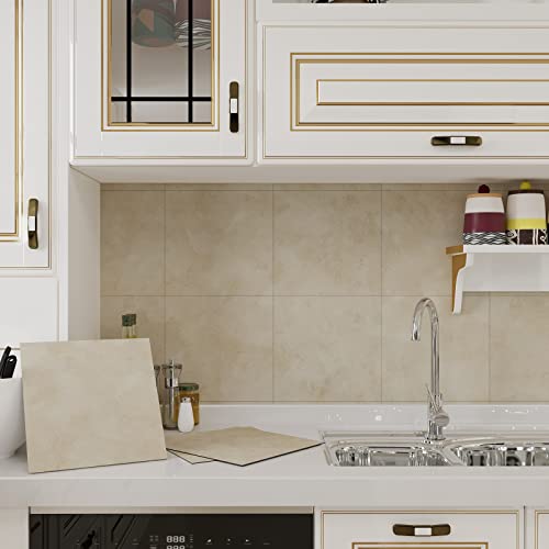 VEELIKE Dalle PVC Adhesive Sol Aspect Marbre Autocollant de Sol Auto-adhésif Revetement Aol pvc Autocollant Sol Carreaux Adhesif Mural Sticker Carrelage Salle de Bain Garage 30cm x 30cm 12 Pièces