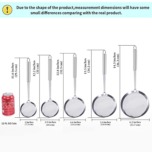 Newness P-US-0273 Fine Mesh Skimmer Spoon (5 Pack), Professional 304 Stainless Steel Hot Pot Fat Strainer For Oil Filter Skimming Grease And Foam, Durable Multi-Functional Kitchen Cooking Mesh Food Strainer thumb #1
