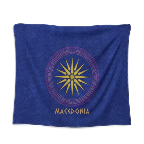 Tapiz de la antigua ciudad griega con emblema