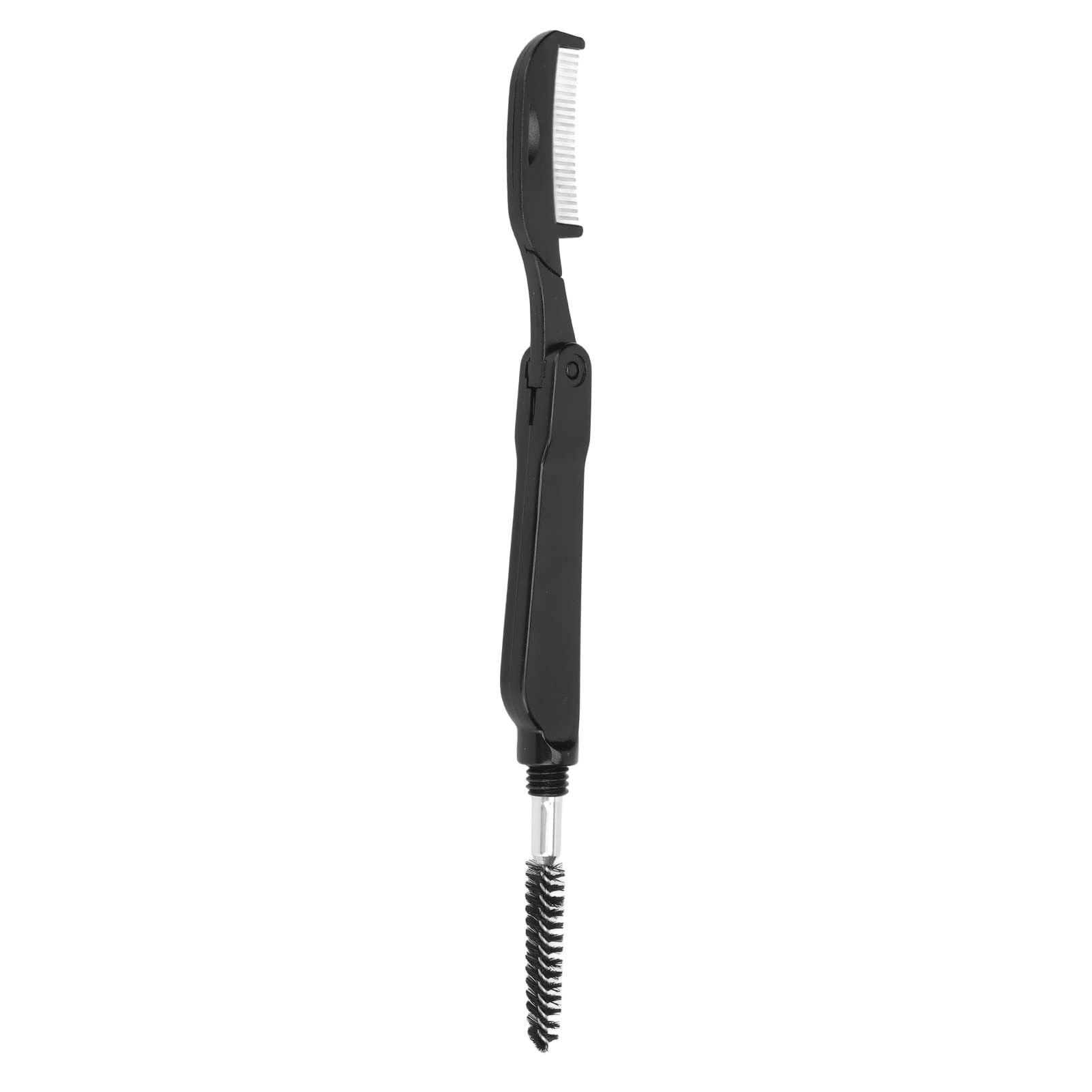 Socobeta Black 2 in 1 Eyelash Tooth Comb Stainless Steel Double Head Folding Comb Eyebrow Brush for Makeup Makeup Products