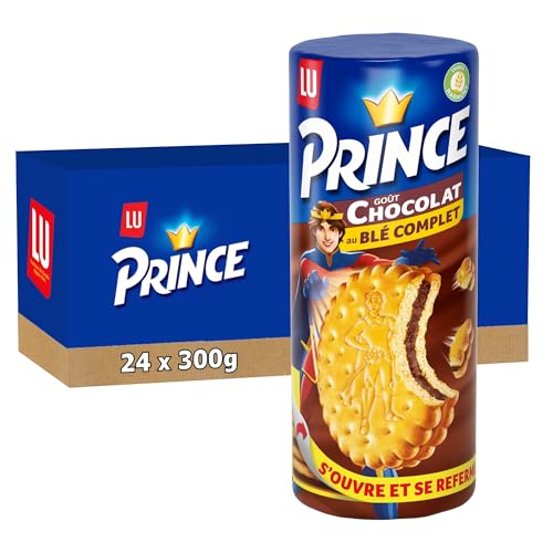 LU PRINCE - 24 Rouleaux de Prince de LU Chocolat - Biscuits Fourrés Chocolat - Blé Complet et Riche en Céréales - Biscuits Gourmands Croustillants - Idéal...