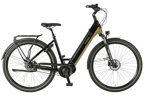 Prophete GENIESSER 6.0 E-Bike – SportDrive II Mittelmotor 250 W / 100 Nm, 780 Wh Akku bis 220 km Reichweite, Nexus 7-Gang, hydraulische Scheibenbremsen, Wave 28', schwarz/silbergrün