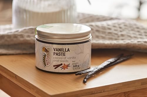 Royal Brand Vanilleschotenpaste – Bourbon Vanille Paste 100g Gourmet Vanille für Köche & Desserts – Intensives Vanille Aroma ohne Konservierungsstoffe für köche, hausmannskost, backen, dessert machen