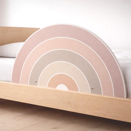 Wunderlab Rausfallschutz Bett aus Holz in süßem Design für Kinder - Bettgitter Rausfallschutz Ruby fürs Kinderzimmer, Bettschutzgitter Kinderbett, Hausbett bis 200cm geeignet, schön, stabil + sicher