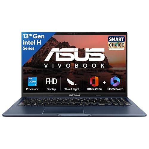 ASUS Vivobook 15, Smartchoice,Intel Core i5 13th Gen 13420H,16GB RAM, 512GB SSD, FHD 15.6',Windows 11, Office Home 2024, Quiet Blue, 1.70 kg, X1502VA-BQ836WS,Intel UHD iGPU, M365 Basic (1Year)* Laptop
