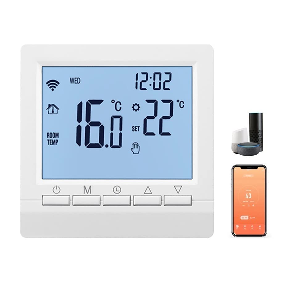 Termometro da interno igrometro digitale Termostato intelligente WiFi Controllo di temperatura del pavimento elettrico Elettrico Acqua/Gas Caldatura termostato Wireless funziona wireless Con display L