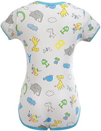 LittleForBig Body Bébé Pour Les Adultes Amoureux Des Couches (ABDL) Barboteuse Avec Une Ouverture à L'Entrejambe Comme Pyjama-Modèle De Lait De Biscuit XL
